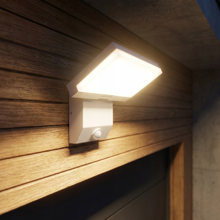 LED udendørs væglampe med bevægelsessensor LED/18W/230V IP44 hvid