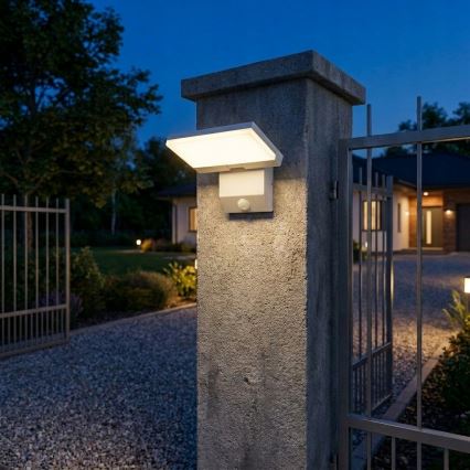 LED udendørs væglampe med bevægelsessensor LED/18W/230V IP44 hvid