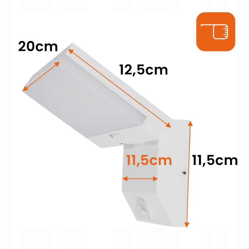 LED udendørs væglampe med bevægelsessensor LED/18W/230V IP44 hvid