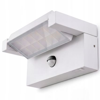 LED udendørs vægarmatur med bevægelses- og skumringssensor LED/25W/230V 3000/4000/6500K IP54 hvid