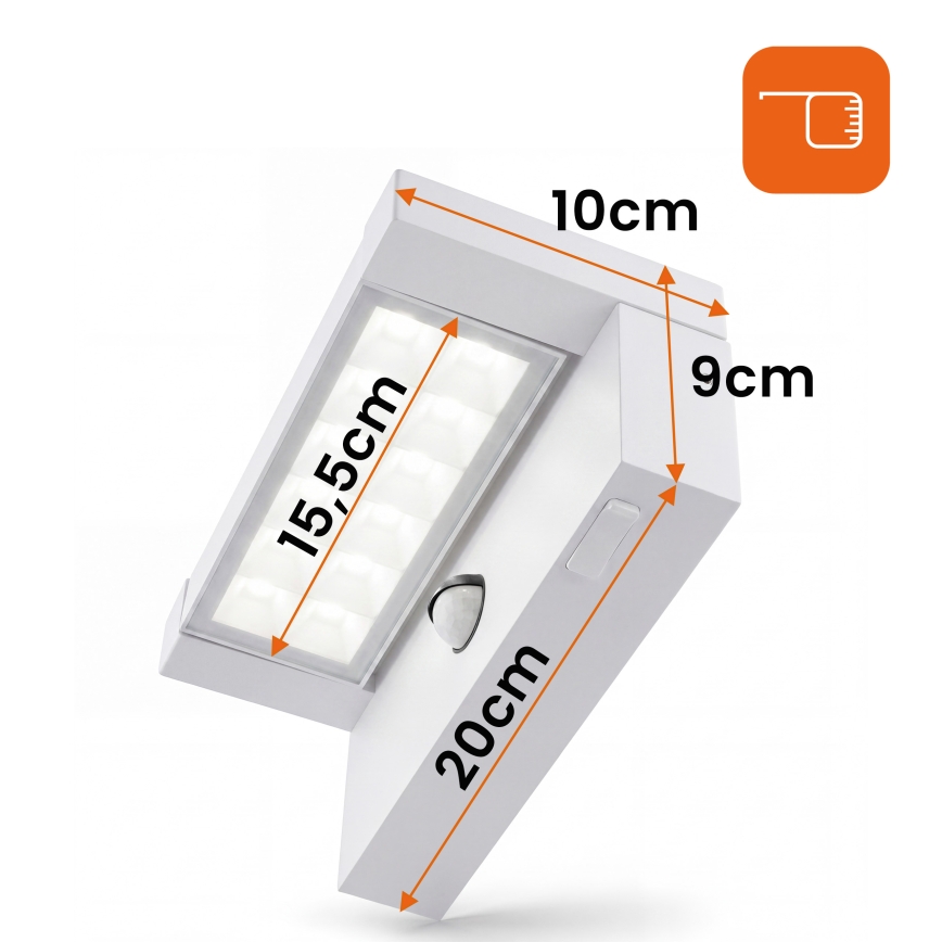 LED udendørs vægarmatur med bevægelses- og skumringssensor LED/25W/230V 3000/4000/6500K IP54 hvid