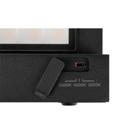 LED udendørs væglampe med bevægelses- og skumringssensor LED/36W/230V 3000/4000/6500K IP54 sort