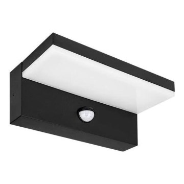 LED udendørs væglampe med sensor LED/9W/230V 4000K IP44 sort