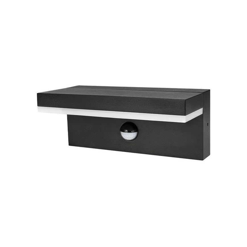 LED udendørs væglampe med sensor LED/9W/230V 4000K IP44 sort