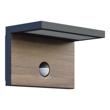LED Udendørs væglampe med sensor NATURA LED/12W/230V 4000K IP54 brun/antracit