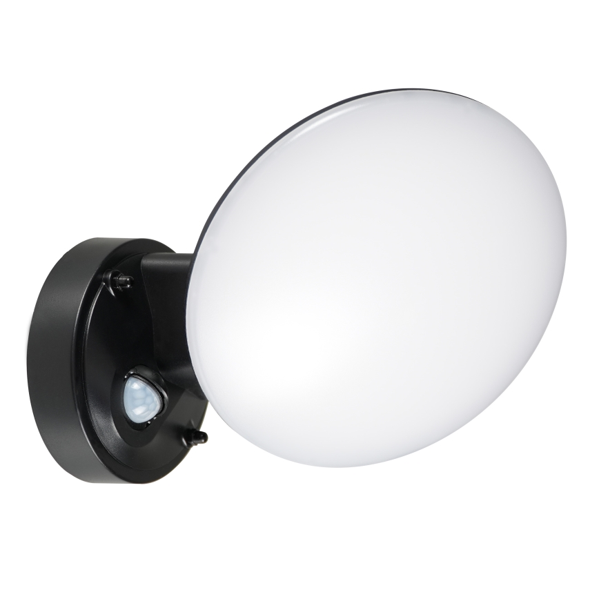 Udendørs væglampe OLAF med bevægelses- og skumringssensor, LED 10W/230V, IP44, sort
