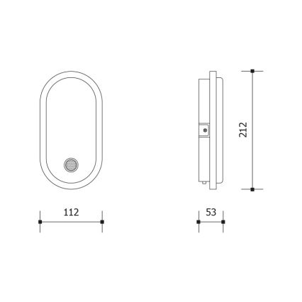 LED udendørs vægarmatur med bevægelses- og skumringssensor OVAL LED/10W/230V IP65 hvid