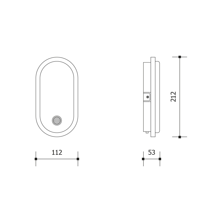 LED udendørs vægarmatur med bevægelses- og skumringssensor OVAL LED/10W/230V IP65 hvid