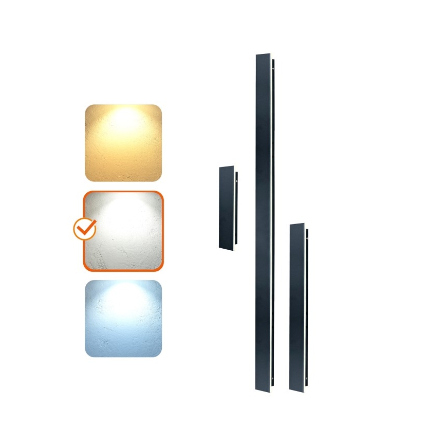 LED udendørs væglampe MIRANA LED/25W/230V 4000K IP44 120 cm sort