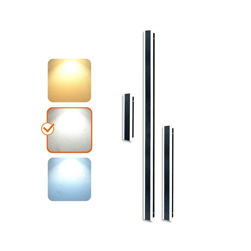 LED udendørs væglampe MIRANA S LED/12W/230V 4000K IP44 60 cm sort