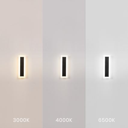 LED udendørs væglampe WOW LED/10W/230V 3000/4000/6500K 30 cm IP54 sort