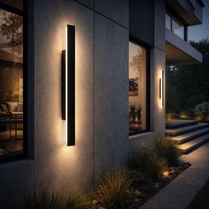 LED udendørs væglampe WOW LED/11W/230V 3000/4000/6000K 60 cm IP54 sort