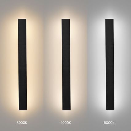 LED udendørs væglampe WOW LED/11W/230V 3000/4000/6000K 60 cm IP54 sort