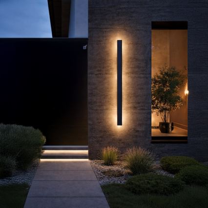 LED udendørs vægarmatur WOW LED/20W/230V 3000/4000/6000K 120 cm IP54 sort
