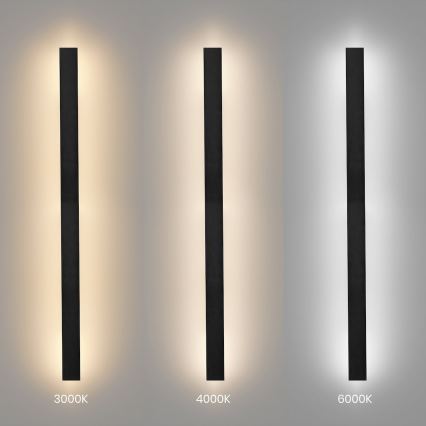 LED udendørs vægarmatur WOW LED/20W/230V 3000/4000/6000K 120 cm IP54 sort
