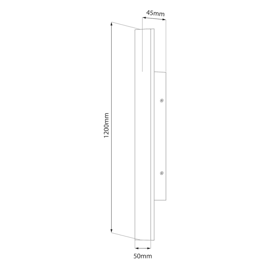 LED udendørs vægarmatur WOW LED/20W/230V 3000/4000/6000K 120 cm IP54 sort