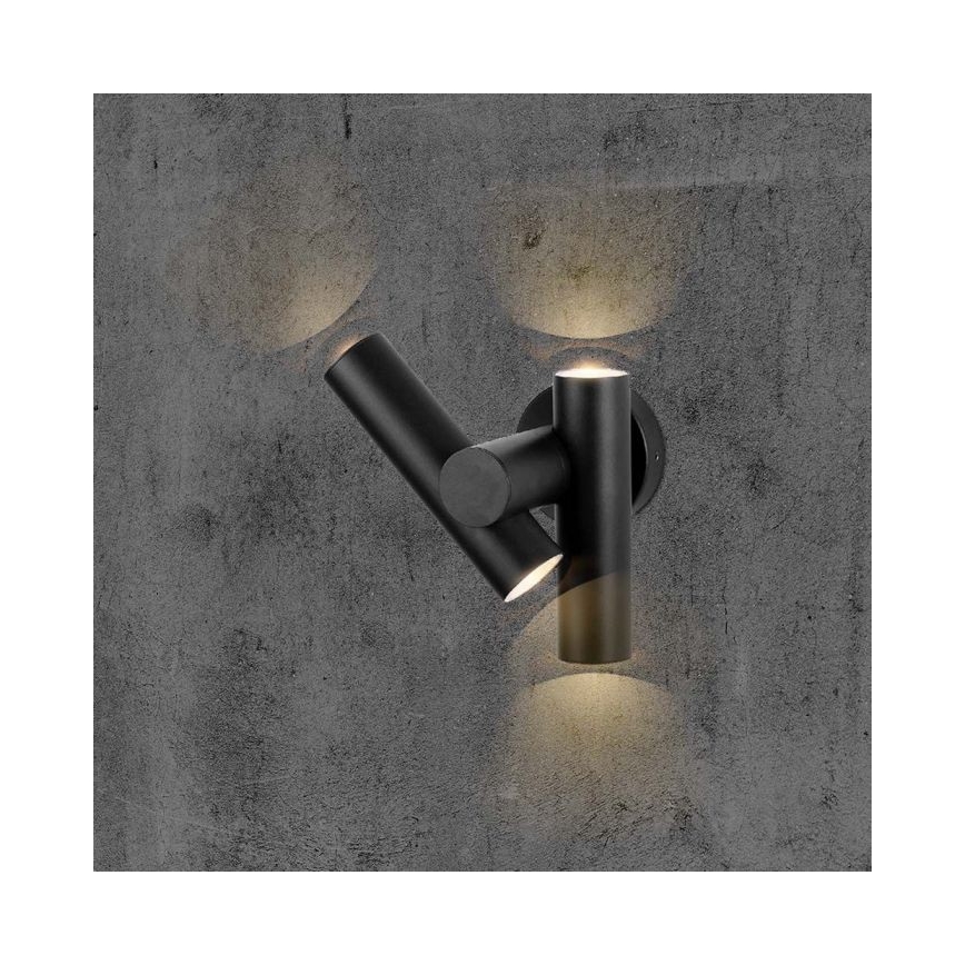 LED Udendørs wall flexible spotlampe 2xLED/3W/230V 3000K IP44 sort