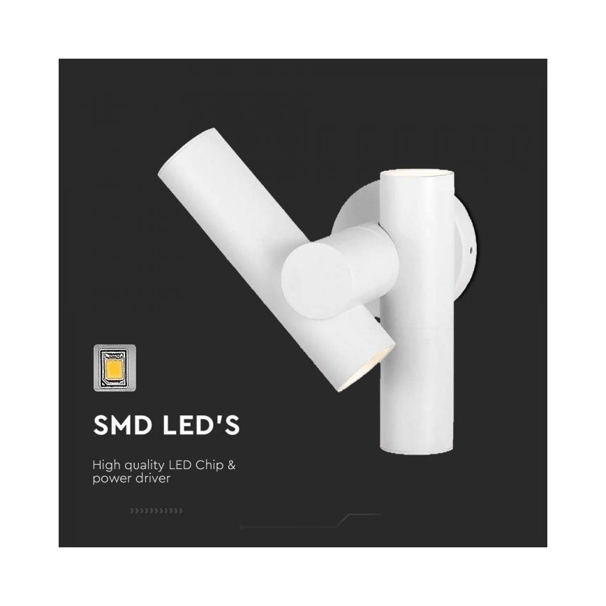 LED Udendørs wall flexible spotlampe 2xLED/3W/230V 4000K IP44 hvid