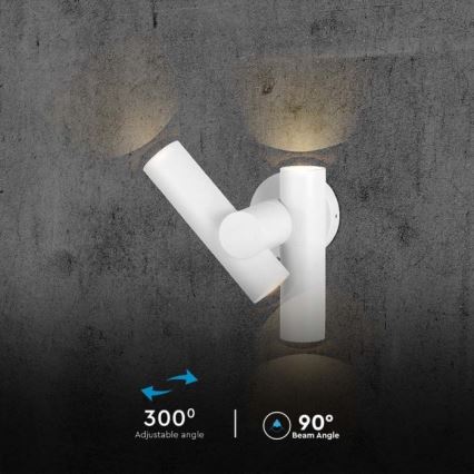 LED Udendørs wall flexible spotlampe 2xLED/3W/230V 4000K IP44 hvid