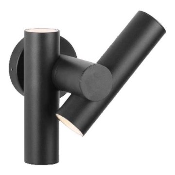 LED Udendørs vægspot fleksibel lampe 2xLED/3W/230V 4000K IP44 sort
