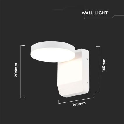 LED Udendørs wall flexible lys LED/17W/230V IP65 3000K hvid