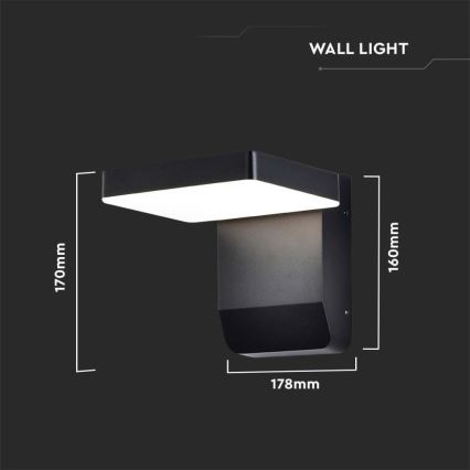 LED Udendørs wall flexible lys LED/17W/230V IP65 3000K sort