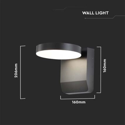 LED Udendørs wall flexible lys LED/17W/230V IP65 3000K sort