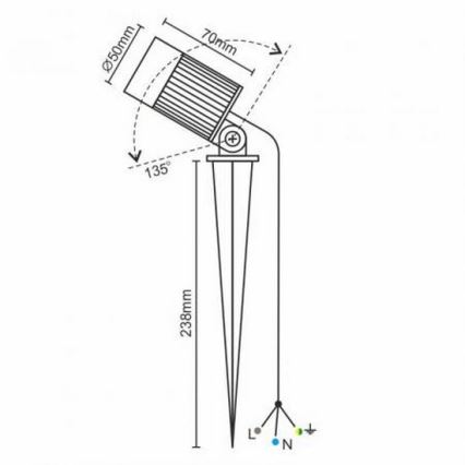 LED udendørsbelysning LED/7W/85-264V IP67