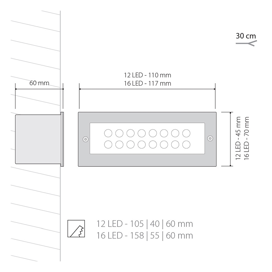 LED udendørslampe 1x12LED/1W/230V IP54