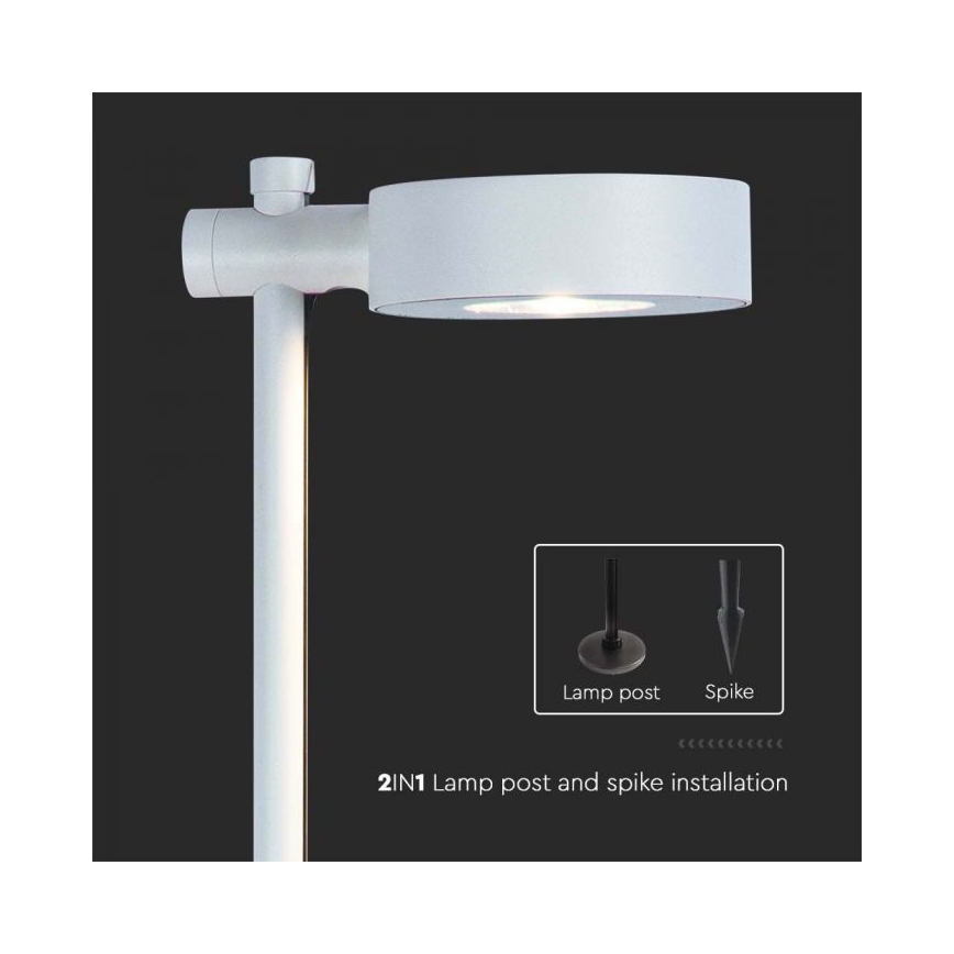 LED-udendørslampe 7W/230V 3000K IP65, hvid, 102 cm