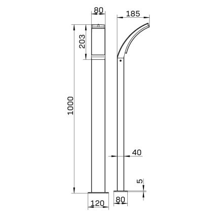 LED udendørslampe AMY LED/12W/230V 100 cm IP44 sort