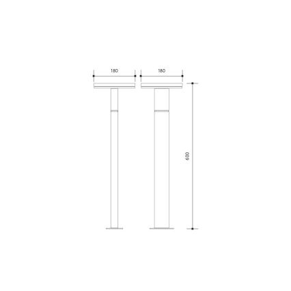 LED udendørslampe BARI LED/10W/230V 4000K 60 cm IP54 antracit