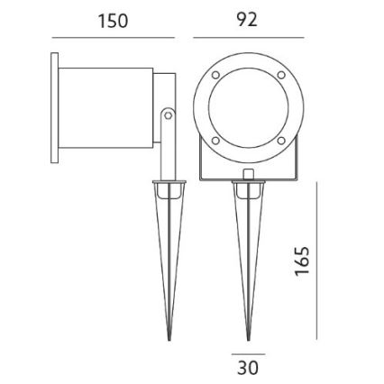 LED udendørslampe BLAKE 2 GU10/4W/230V IP65