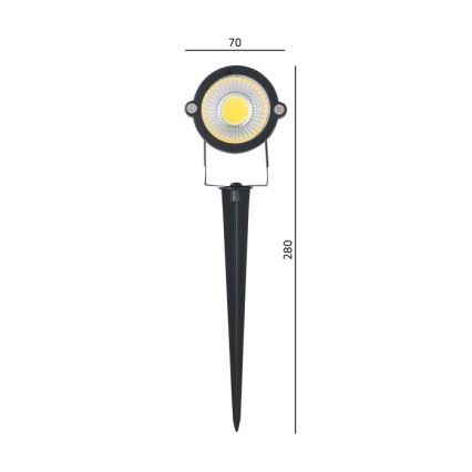 LED udendørslampe BLAKE LED/5W/230V 3000K IP65 sort