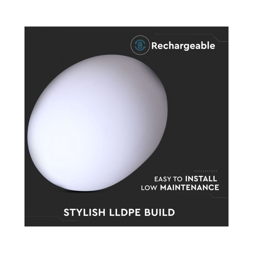 LED udendørslampe dæmpbar RGB-farver LED/1W/230V 20 cm IP67 + fjernbetjening