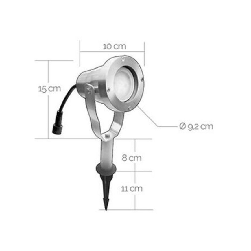 LED udendørslampe EASY CONNECT 1xGU10/4W/230V IP67 mat krom