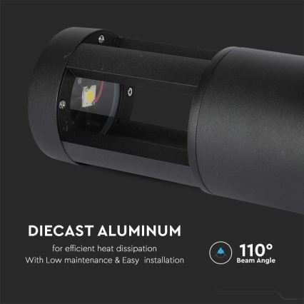 LED Udendørslampe LED/10W/230V 25cm 6400K IP65 sort