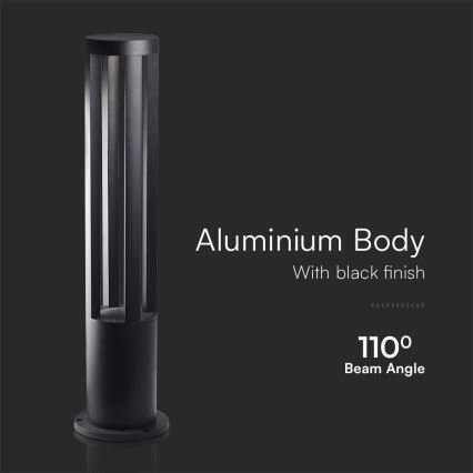 LED udendørslampe LED/10W/230V 3000K IP65 80 cm sort