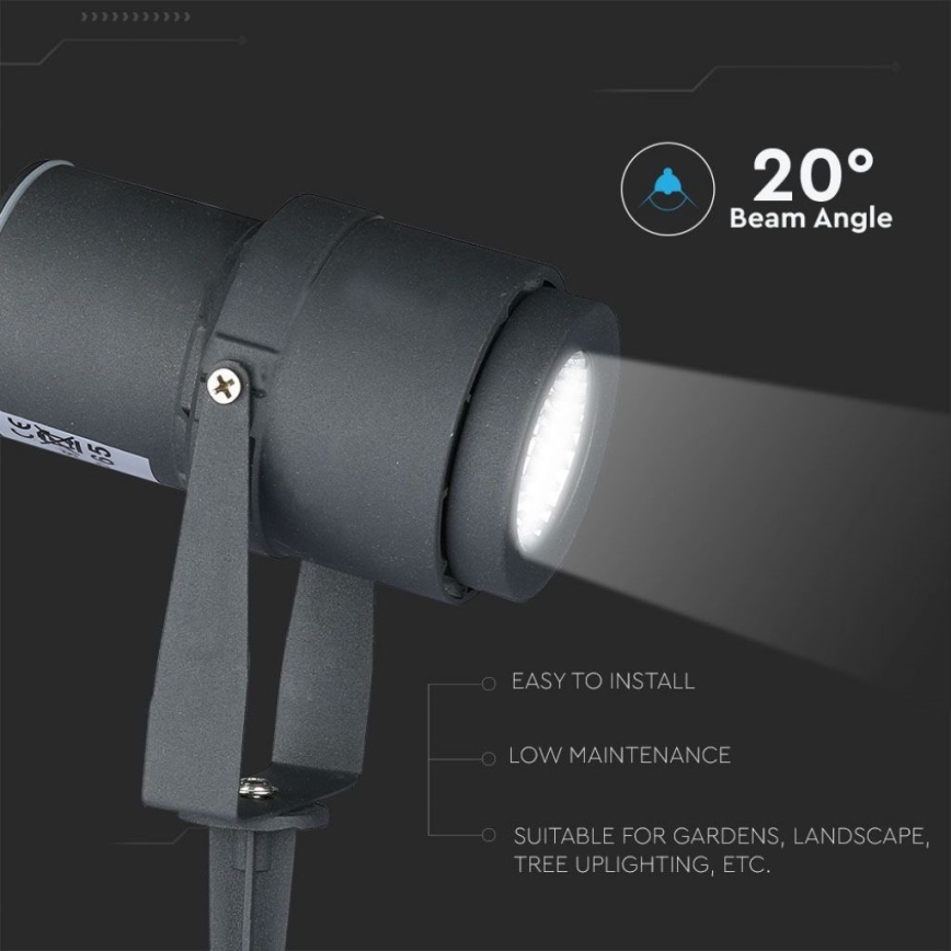 LED udendørslampe LED/12W/100-240V IP65 3000K grå