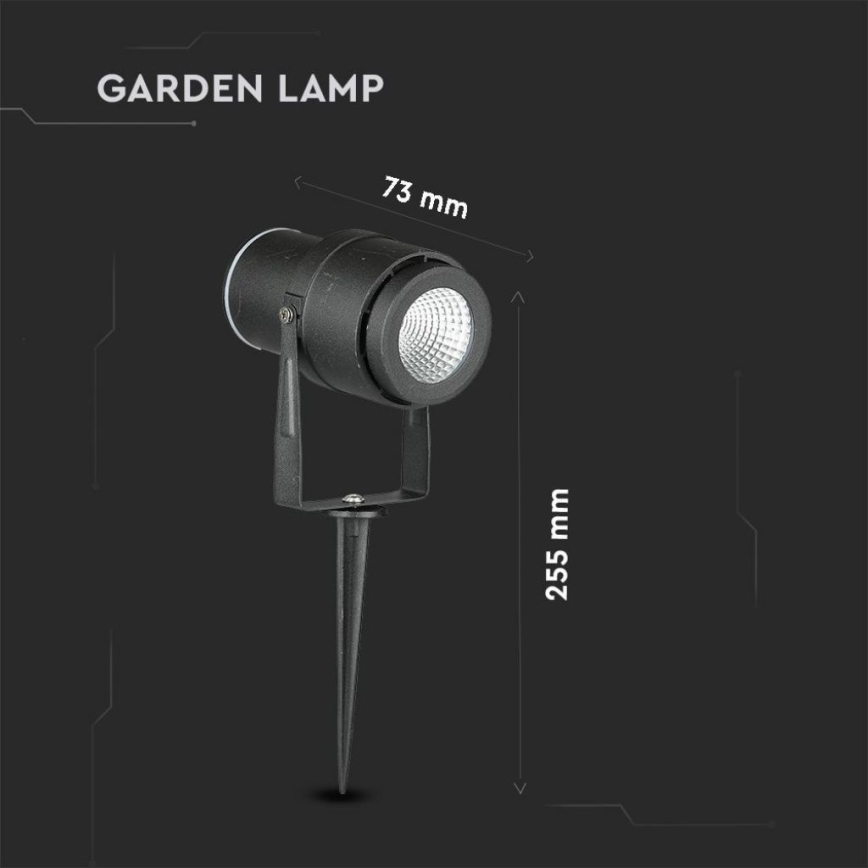 LED udendørslampe LED/12W/100-240V IP65 4000K sort