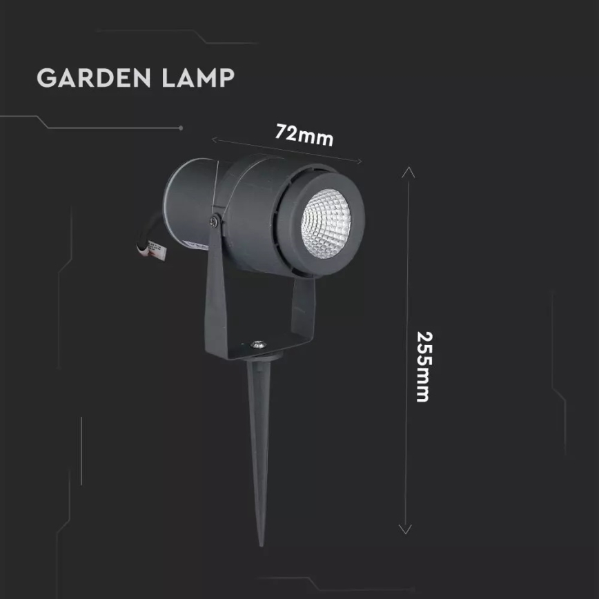 LED udendørslampe LED/12W/100-240V IP65 grå - grønt lys