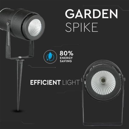 LED udendørslampe LED/12W/100-240V IP65 sort - grønt lys