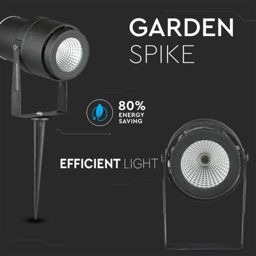 LED udendørslampe LED/12W/100-240V IP65 sort - grønt lys