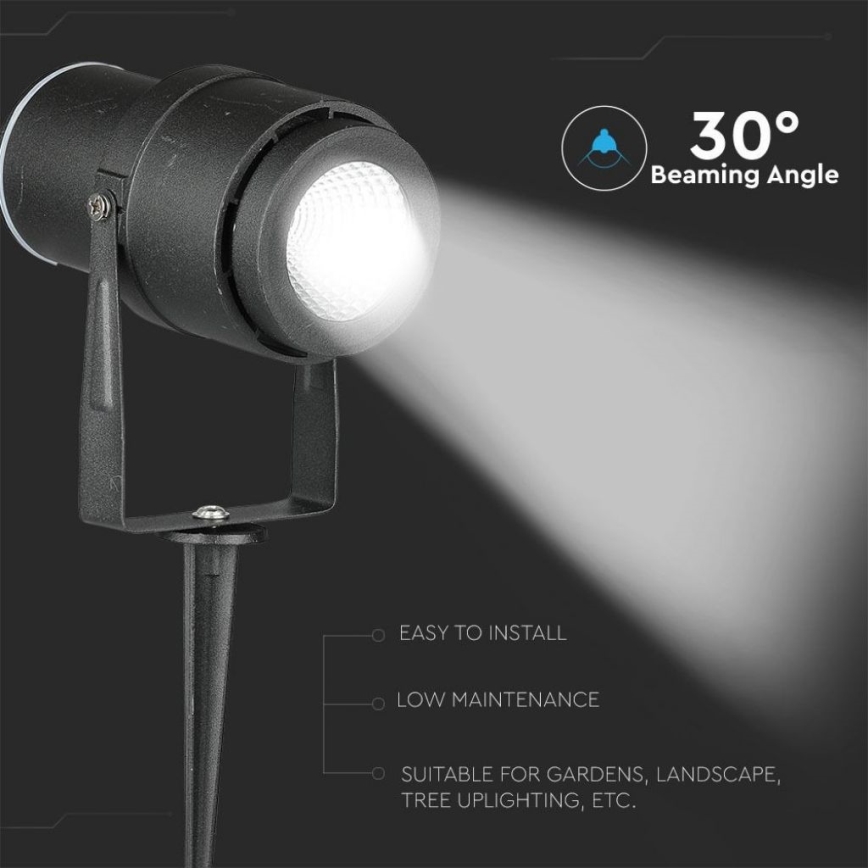LED udendørslampe LED/12W/100-240V IP65 sort - grønt lys