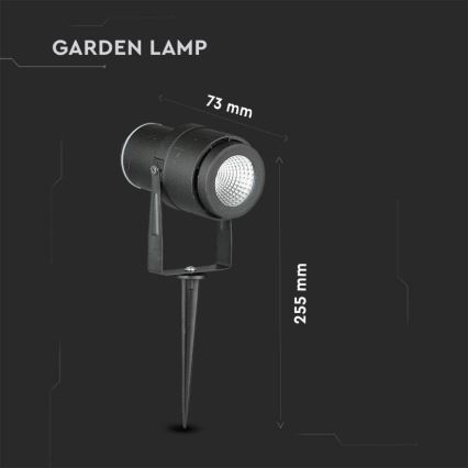 LED udendørslampe LED/12W/100-240V IP65 sort - grønt lys
