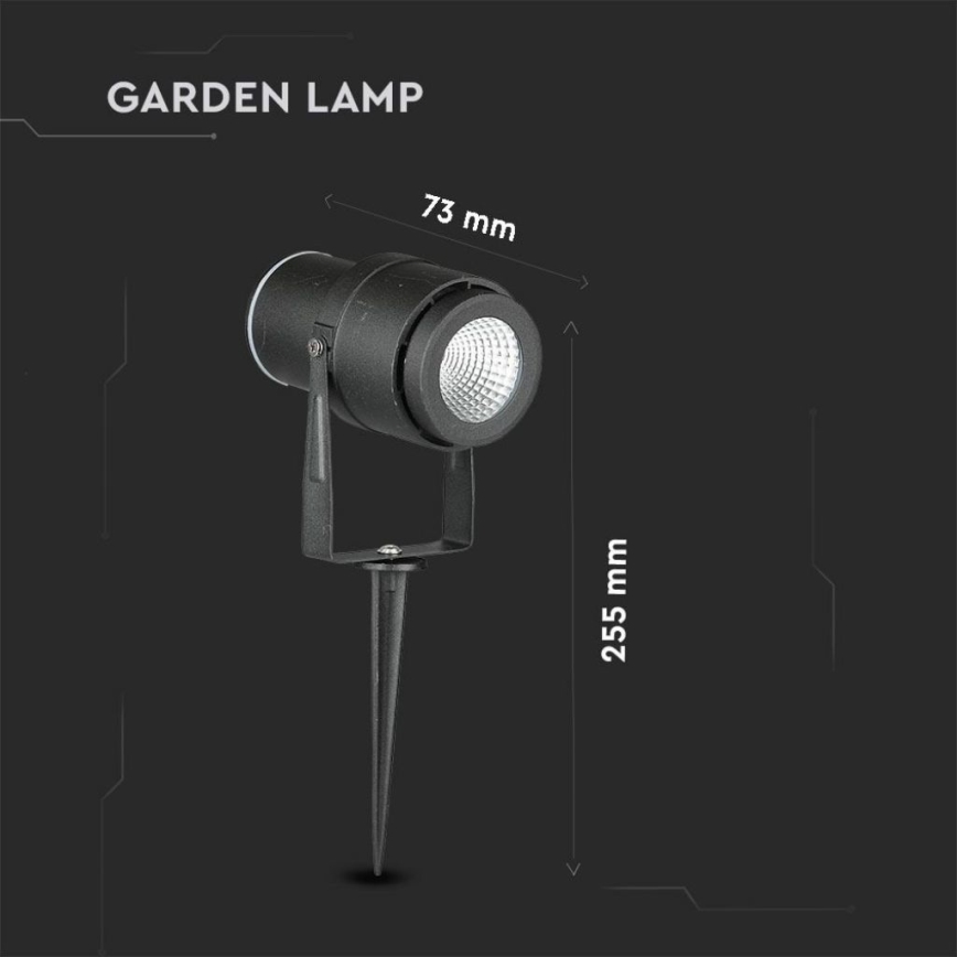 LED udendørslampe LED/12W/100-240V IP65 sort - grønt lys