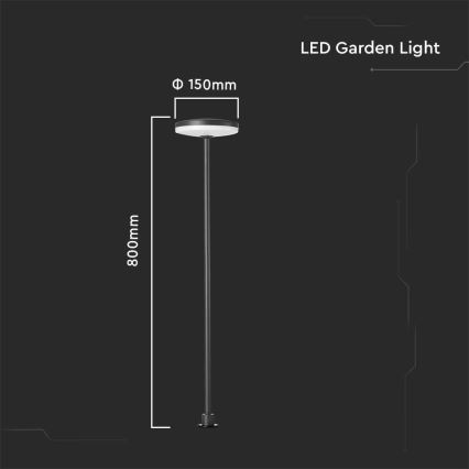 LED udendørslampe LED/12W/230V 3000K IP65 antracit