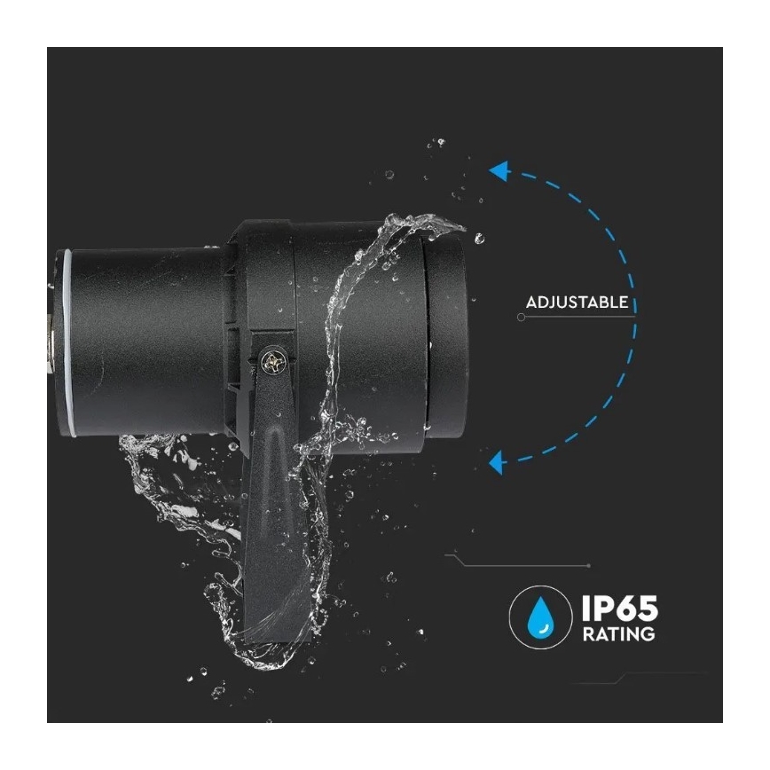 LED udendørslampe LED/12W/230V 3000K sort IP65