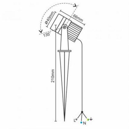 LED udendørslampe LED/3W/230V 4000K IP67 sort