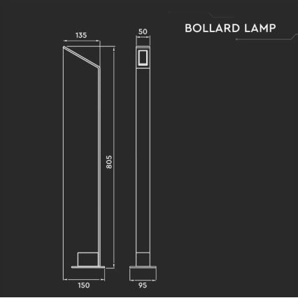 LED udendørslampe LED/6W/230V IP65 antracitgrå